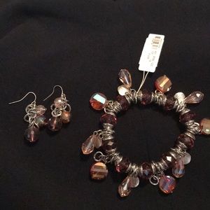 Matching bracelet and earrings
